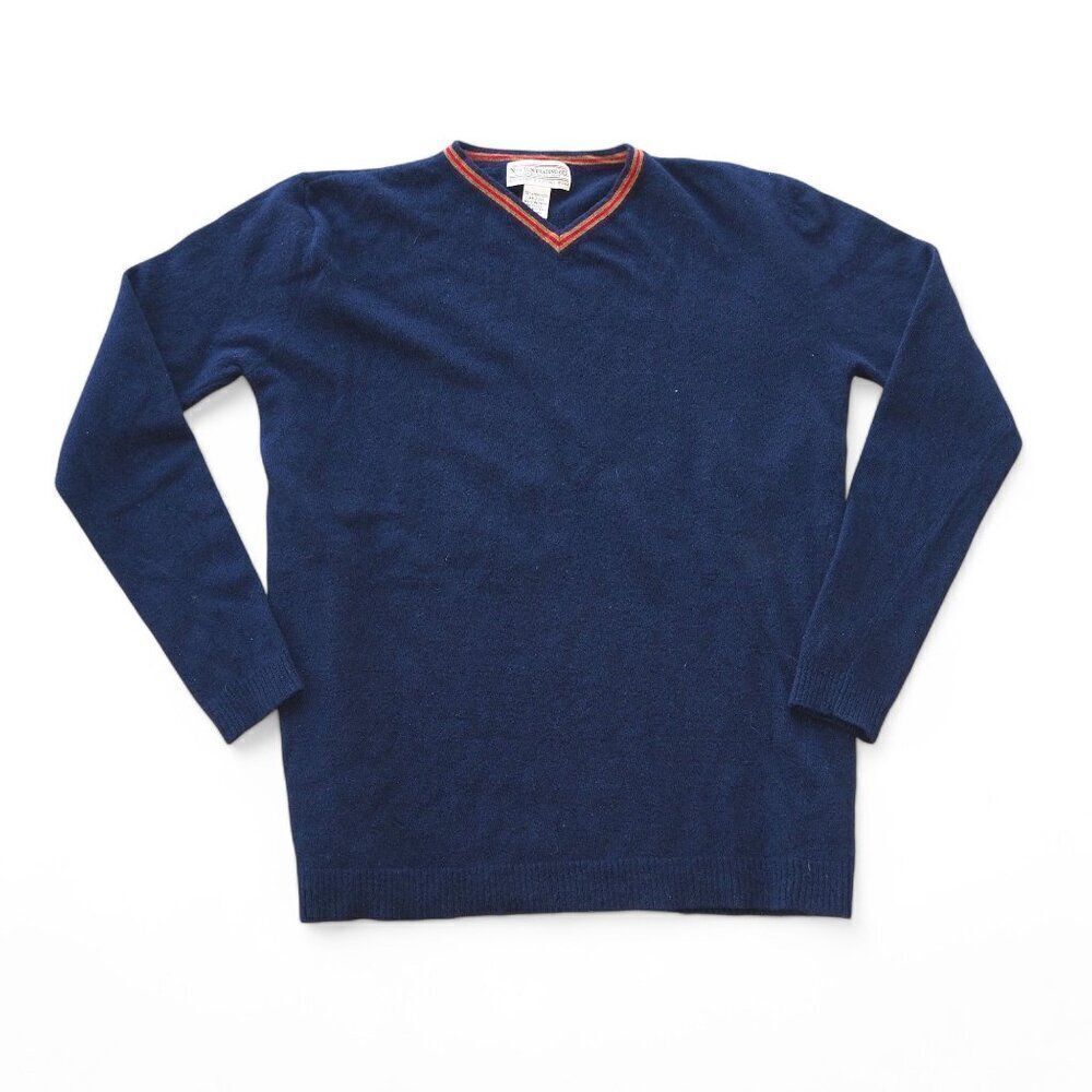 Newton Trading Co.‎ 100% Lambswool V-Neck Sweater Navy Blue Men's XL/20